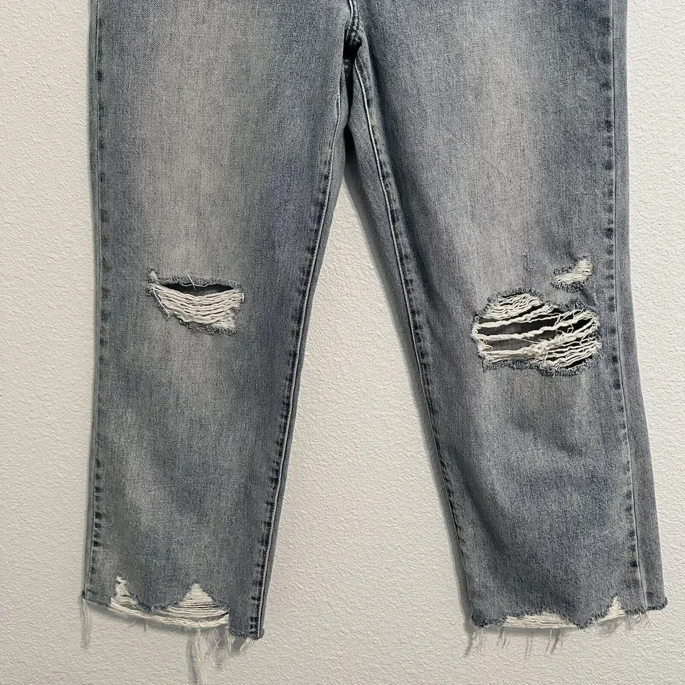 Pistola Cassie High Waist Ripped Crop Straight Leg Jeans In Los Feliz  Size 30 - Picture 3 of 16